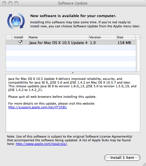 java software for mac os x